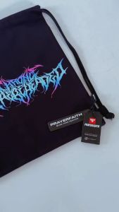 PRAYERFAITH - Ransel Serut Metal Hitam Pria
