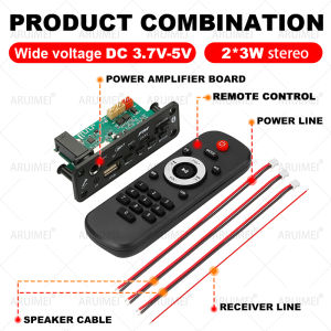 DC 5V Bluetooth 5.0 MP3 Decoder Board 6W Amplifier MP3 Player Support Call Recording 3.5mm USB TF FM for Module Car Speaker