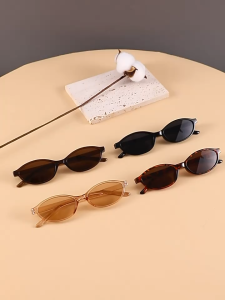 【 In Stock 】Retro Small-frame Oval Sunglasses European and American Hot Girl Leopard Print Sunglasses Street Style Sunglasses Cermin mata hitam 墨镜