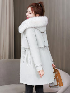 Detachable Inner Liner Winter Jacket Womens Mid-Length Loose Cotton Coat Korean Style Thickened Fill Other Long Sleeve Zipper Closure