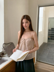 NIHAOKANONG | Áo Dạ Sau Không Quai Kéo Dây Phong Cách Pháp Màu Sắc Đơn Giản