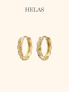 Helas | Diamond Rope Knot Hoop Earrings