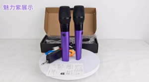 Wireless Profesional Microphone KF-U2 2.4G Rechargeable Karaoke mikrofon murah Untuk karaoke pesta keluarga pertunjukan panggung UHF mic with Receiver System Set