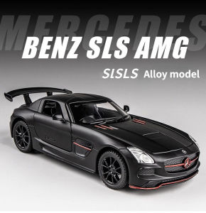 【WJ】 1: 32 Mô Phỏng Mercedes Benz SLS AMG Die-Cast Xe Hợp Kim Mô Hình Bốn Cửa Phục Hồi Âm Thanh Và Ánh Sáng món Quà Cậu Bé Xe Ô Tô Đồ Chơi Trẻ Em