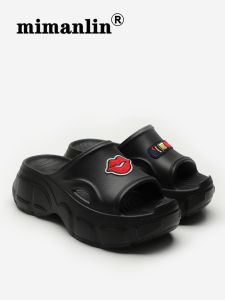 Mimili Street Style Thick Bottom Sandals Summer Outdoor Fashionable EVA Heightening 7cm Platform Slippers Trendy Slip-On Shoes