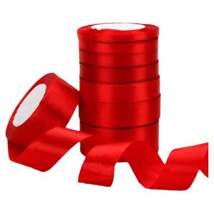 Red Ribbon Flower Box Decorative Colorful Ribbon Birthday Gift Cake Packaging Satin Ribbon Silk Ribbon Wedding Red Cloth Strip