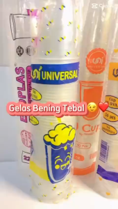 GELAS PLASTIK BENING OVAL 22oz / 18oz / 16oz / 14oz ISI 50 PCS - GELAS CUP PRAKTIS DAN TEBAL