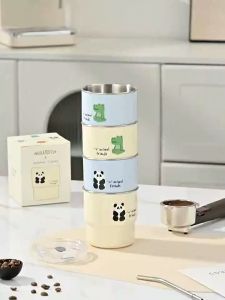 แก้วเยติแท้ แก้วกาแฟ แก้วกาแฟใหม่ 304 แก้วสแตนเลสพร้อมฟางแก้วละเอียดอ่อนคุณภาพสูงแก้วกระติกน้ําร้อนสร้างสรรค์น่ารัก