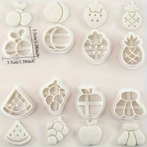 8Pcs Leaf Plant Flower Fruit Cookie Cutter Mold Set 3D Press Molds Kitchen Tools for Baking Fondant Themed Treats Cookie Stamps