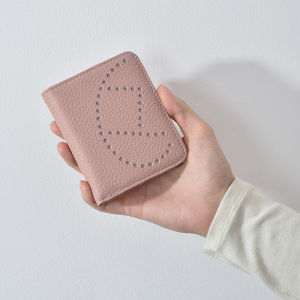 Lunia Mens Short Wallet Ultra-Thin Genuine Leather Bifold Pure Color Simple Design Couples Wallet Cowhide Leather