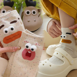 ถุงเท้าการ์ตูนตลกสำหรับผู้หญิงถุงเท้าหนาอบอุ่นถุงเท้ากำมะหยี่ลายปะการังฤดูหนาวฤดูใบไม้ร่วงน่ารักขนาดเล็กสำหรับผู้หญิงถุงเท้ายาวสำหรับใส่นอน