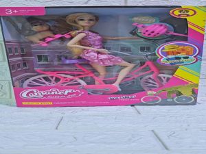 Bendable Joints Girl Doll & Bicycle Toy for Kids
