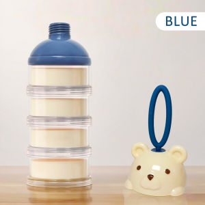 Three-layer portable compartmental milk powder box cartoon bear shape baby complementary food box compartmental does not taste