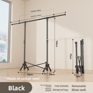 Indoor Space Saving Folding Clothes Drying Rack Free Standing Small Apartment Balcony Clothesline for Hanging Clothes And Quilts