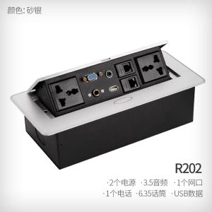 Tủ Đựng Ổ Cắm Đa Phương Tiện Có Thể Nổ Lên Trên Mặt Bàn Để Cắm HDMI Không Cần Dây Cáp Ổ Cắm Thông Tin Hội Nghị