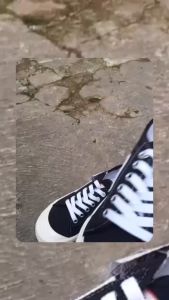 PROMO!!! Sepatu Sekolah  Compass Retrograde Low Black White Sneakers