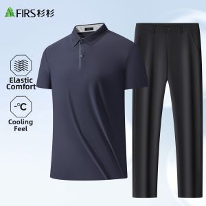 Firs | Cooling Comfort Mens Business Casual T-shirt and Trousers Set