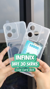 Softcase Untuk INFINIX HOT 30 30i PLAY Case Card Holder Slot Kartu Casing Kesing Silikon Bening Dompet HP Infinik Inpinik Hot30