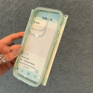 Acrylic Phone Case Simple Pure Color Frame for  17Promax Transparent High-End Feeling 16Pro New Womens 14pm Ultra Popular Couples 15 High Aesthetic 13 Anti-Fall