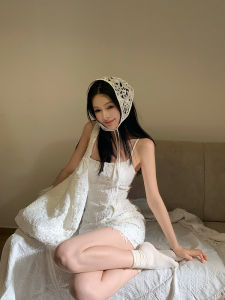 Váy Mùa Hè Lienni2025 Mới Thời Trang Thắt Eo Váy Ren Hoa Dây Chuyền Cho Nữ Váy Bó Sát Không Tay Cổ Tròn Chất Liệu Khác