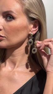 Ingemark | Ingemark Elegant Luxury Geometry Acrylic Drop Earrings Women Creative Metal Round Pierced Earrings 2026 New Year Jewelry Gifts