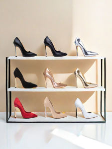 รองเท้าส้นสูงหัวแหลมสำหรับผู้หญิง ทรงสลิปอิน พื้นยาง กันลื่น ด้านในเป็นหนังเนื้อนุ่ม ทรงหัวแหลม ทรงหัวแหลม ส้นสูง 8 ซม. รองเท้าแฟชั่น