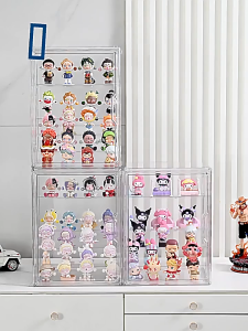 4-Tier Magnetic Acrylic Blind Box Display Case | Dustproof Collectible Showcase Storage Box for Figures  Plush Toys