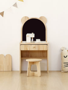 XIAOHUAMEIMEI | Miniature Dollhouse Dresser for Kids Pretend Play Wood