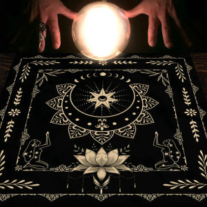 VIKAMA Mystical Spiritual Tablecloth Star Moon Divination Ritual Tarot Card Table Dining Table Decor and Accessories