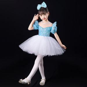 lontakids Kids Girls Sequined Tutu Dress Vintage Design Tulle Layered A-Line Princess Dress Boys Suit for Hosts Bridesmaids Flower Kids School Dance Performance Costume