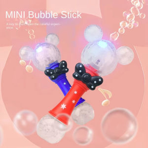 Mickey Mouse Bubble Machine Rechargeable Toys with Lighting Electric Musical Bubble Wand Toys for Boys and Girls