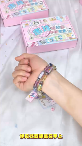 สติ๊กเกอร์สร้อยข้อมือ DIY กำไลข้อมือเด็กผู้หญิง แฟชั่นของขวัญวันเกิด DIY แฮนด์เมด สติ๊กเกอร์ตกแต่งสร้อยข้อมือ