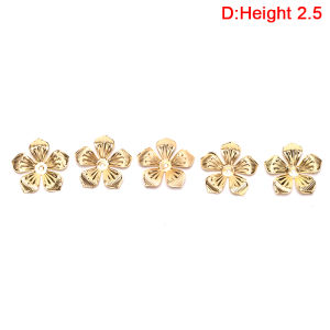 50Pcs Vintage Metal Leaf Filigree Flower Slice Charms DIY Craft Jewelry Making