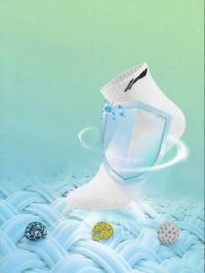 Li-Ning | Vớ Cổ Ngắn Kháng Khuẩn Thấm Mồ Hôi Thông Gió Chống Hôi 3 Đôi