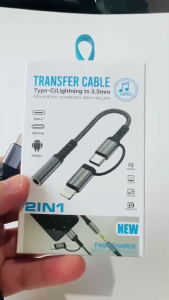 2in1 Kabel Splitter Lightning Type C To Jack Audio 3.5mm GI015 Audio Converter Connector Adapter