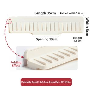 Foldable Silicone Water Splash Guard Long Narrow Sink Pad