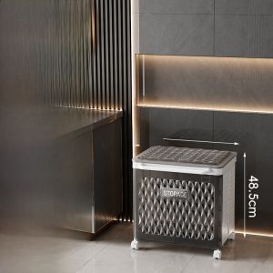 Double Layer Large Capacity Laundry Basket High Aesthetic Value Luxury Dirty Clothes Storage Basket Advanced Feeling Washing Basket