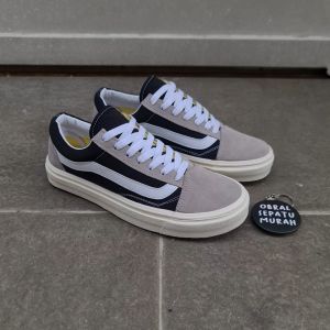 OBRAL SEPATU SNEAKERS PRIA VANCE OLD SCHOOL VAULT OG GREY BLACK 36-43 SNEAKERS VULCANIZED KANVAS ABU HITAM MURAH 100%