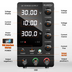 【Shipped from Malay】KUAIQU 30V 10A Lab Dc Power Supply Adjustable 60V 5A 30V 5A Bench Power Supplies 120V 3A Digit Display Voltage Regulator Repair
