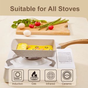 Non-Stick Japanese Tamagoyaki Pan Egg Pan Omelette Pan Egg Roll Pan Breakfast Cookware Pan