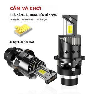 2 Bóng Đèn Pha Ô Tô LED Công Suất Cao 6000K Siêu Sáng 1:1 Turbo D2S D4S D1S D2R D3S D4R Lắp Đặt Dễ Dàng