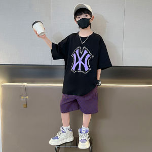 Boys Summer Outfit Set Sporty Short Sleeve Shorts Trendy Casual Cotton Blend Fabric for Ages 3-14 Kids Big Size Summer Style