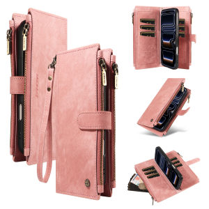 PU Leather Phone Case for IPhone13 12 11 8 7 6 X XS XR Pro ProMax Plus Wallet Cover with Lanyard Dual Zipper Magnetic Shockproof