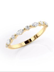 925 Sterling Silver Real Moissanite Diamond Marquise Round Ring For Women Daily Outfits Party Fashion High Quality Jewelry