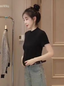 Oajer Oujier Flagship Womens Clothing Store Ou Same Autumn Fashionable Half Turtleneck Tight Elegant Casual Bottoming Shirt