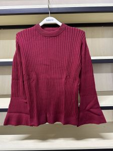 Áo Len Dệt Kim Ôm Vừa Vặn Cổ Tròn Tay Áo Ống Rộng Thời Trang Mới Cho Nữ Mùa Xuân Thu Baleno