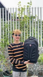 Tas Ransel Emboss Tas Hitam Keren Ransel Laptop Pria Tebal Tas Ransel Kuliah Backpack Pria Wanita Terbaru - PG 31