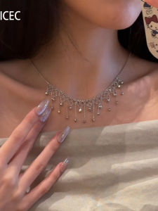 Flashy Lace Tassel Necklace Elegant High-End Feel Lockbone Chain Lightweight Luxury Personality High Color Retention Choker