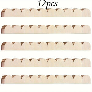 12pcs Unfinished Fan-shaped Wooden Frame Handmade Farmhouse DIY Crafts Frame Sector Design Vintage Door Frame Home Decoration
