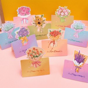 SK-C1270 Greeting Card Kartu Ucapan Motif Bunga Warna Warni / Kartu Ucapan Lipat Ulang Tahun Card